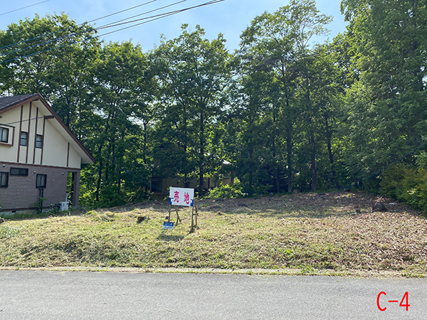 周囲を森に囲まれた高原の分譲地。C４号地