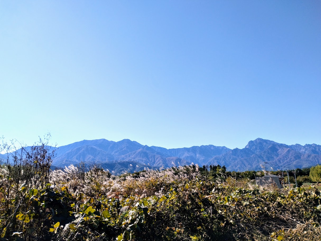 敷地より西側に見える南アルプス。②