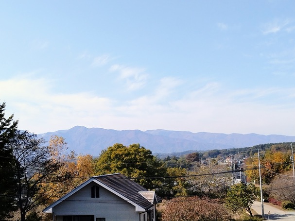 西側にある、約9.4帖の洋室から見る南アルプスの山々。