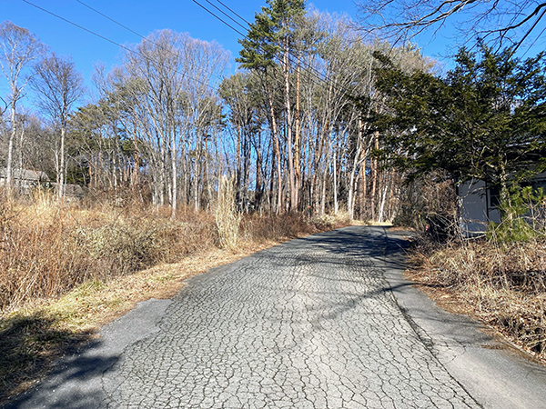 南側の接道の様子。④