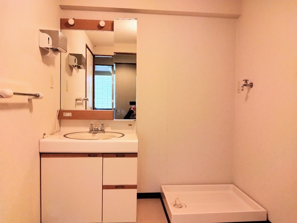 広い造りの洗面脱衣所。